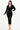 Solid V-Neck Shirring Midi Dress