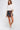 Faux leather floral placement print short